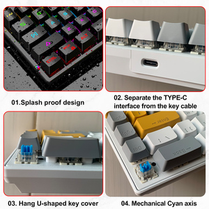 Teclado mecánico de colores mezclados RGB a juego K68, teclado de ordenador personalizado USB para juegos de oficina y negocios - Product Image 6