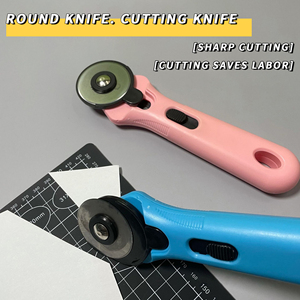 Factory Handheld Mini Multi-function 45mm Rotary Blade ABS+TPE Handle for Paper Fabric Cutting Drum Round <strong>Cutter</strong> - Product Image 2