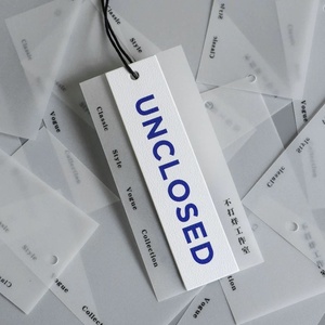 <strong>Custom</strong> Fashion Design Hang <strong>Tags</strong> Cheap China Factory <strong>String</strong> Rope Fancy Garment Extention Paper Hang <strong>Tags</strong> for Bags - Product Image 1