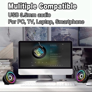 Vofull Modern Design <strong>Computer</strong> Woofer Gaming Speaker LED Light Automated Colour <strong>Cycle</strong> Bass <strong>Computer</strong> Speakers - Product Image 6
