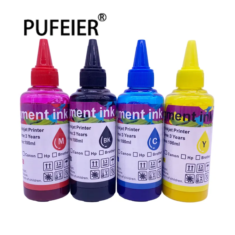 100ML Garrafa Premium Recarga Tinta Do Pigmento Para Epson 4 Cores Tinta Impressora Impressão Tinta Do Pigmento
