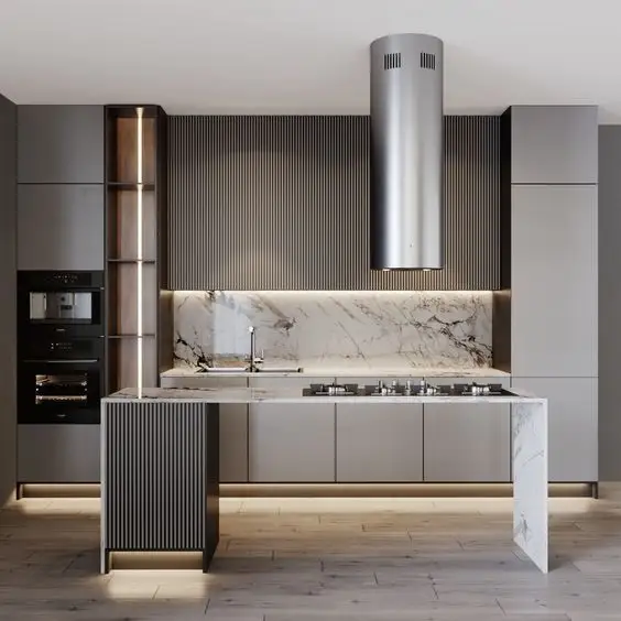 KEJIA Armoire murale de cuisine modulaire de luxe personnalisée et intelligente pour la cuisine