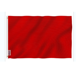 High Quality 3x5ft 100% Polyester Vivid Solid Canvas <strong>Header</strong> Double Stitched Plain <strong>Red</strong> Flag Customizable 3x5ft 100% Flags - Product Image 1