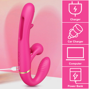 Yeni varış Mini u-şekilli USB güç tavşan vibratör kadın g-spot mastürbasyon Dildos Metal seks ürünleri