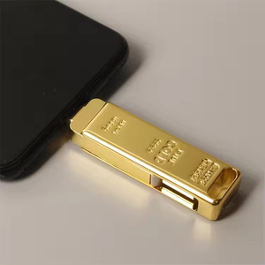 2 in 1 Metal Gold bar <strong>Type</strong> C USB <strong>Flash</strong> <strong>Memory</strong> Sticks OTG Pen Thumb Drives for Mobile Phone Tablet Laptop PC - Product Image 6