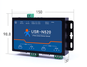 Convertidor serial RS845 a Ethernet de 2 puertos PUSR, compatible con MQTT Modbus RTU a Modbus TCP, 1 de 2 puertos, compatible con MQTT