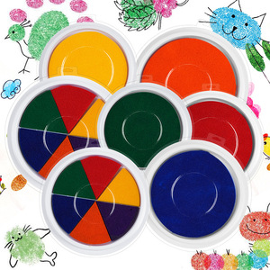 Graffiti DIY Palm Inkpad özel Logo eğitici oyuncaklar plastik disk baskı masa parmak boyama renk mühür Doodle fonksiyonu kutusu
