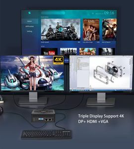 คอมพิวเตอร์ขนาดเล็กโปรเซสเซอร์12คอร์แสดงผล HD-MI ดีไซน์กะทัดรัดมินิพีซีขนาดเล็ก - Product Image 3