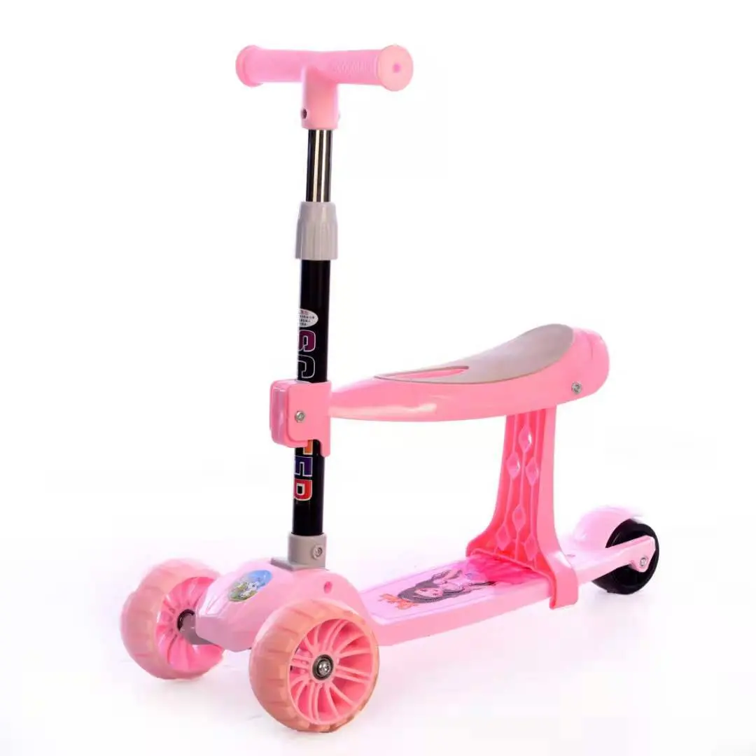 Hot Sale Desain Baru China Diam Flash Wheel Roda Tiga Anak-anak Nilon Scooter untuk Anak-anak