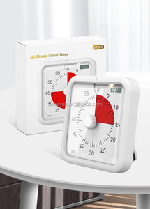 Timer visivo con orologio e luce notturna, Timer per il conto alla rovescia di 60 minuti per i bambini, Timer magnetico da cucina con promemoria batteria scarica - Product Image 6