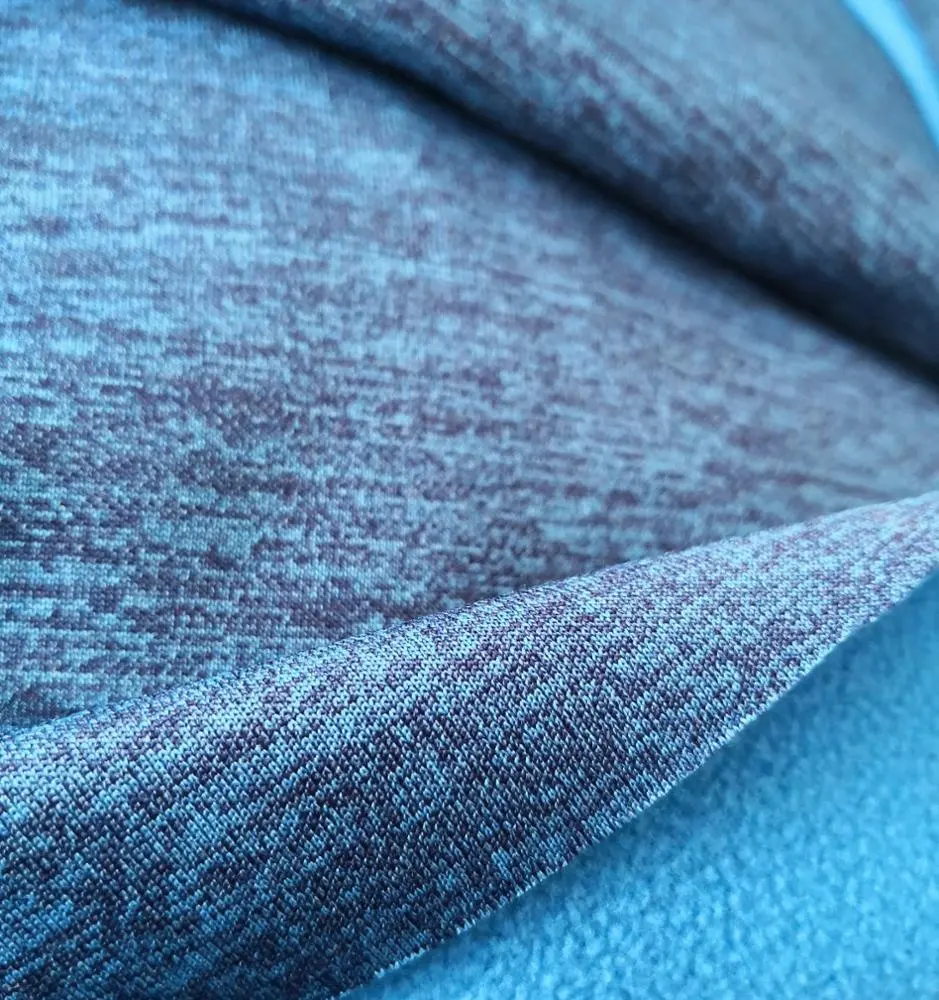 Multi colori misti lavorato a maglia pile 220gsm, cationico melange grigio melange maglia in pile tessuto per abbigliamento sportivo