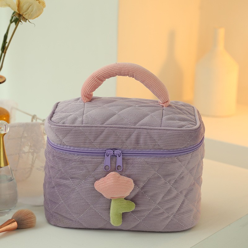 Purple corduroy square bag