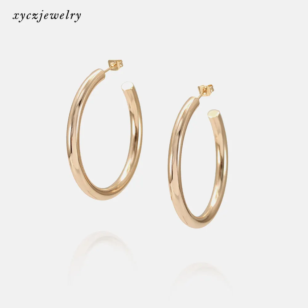 2022 Factory Price Geometric Metal Hoop Earrings Big Round Circle Earrings