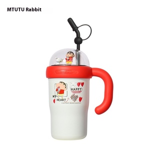 Crayon shin-chan 830ml yalıtımlı saman fincan yaratıcı tasarım yüksek değer moda su bardağı ile çocuklar için - Product Image 6