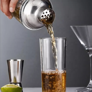 Barware công cụ thiết lập lớn Martini Glass 400ml thép không gỉ nắp cốc thủy tinh Cocktail Cobbler Shaker chai với đo lường - Product Image 4