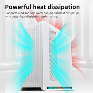 Funda de PC para juegos ATX de alto rendimiento SNOWMAN con vidrio templado de iluminación RGB personalizable y sistema de refrigeración avanzado - Product Image 4