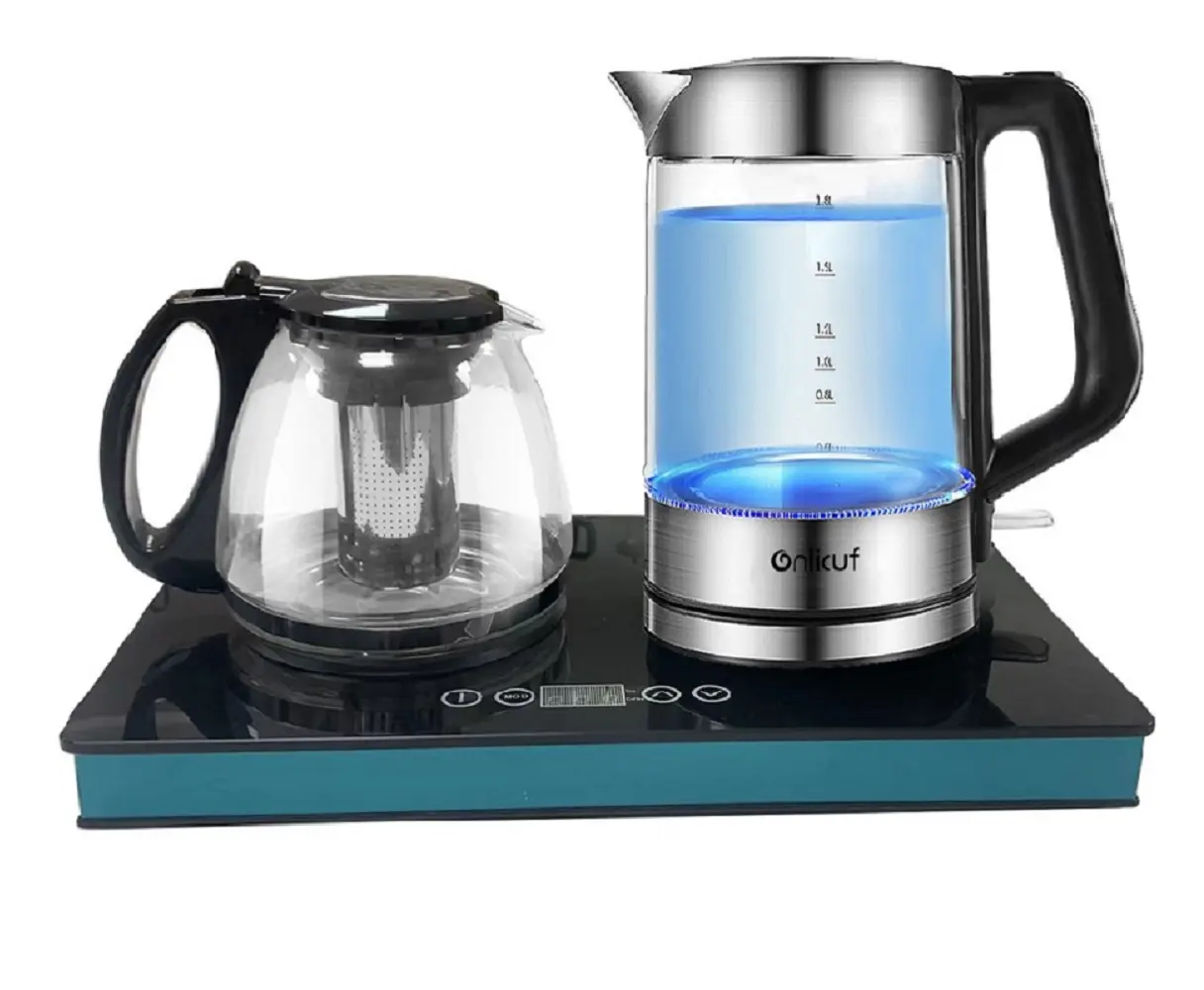 Bouilloire électrique en verre 1.2 L et 1,8 L, appareil ménagers, théière à chaud, bouilloire en verre, pour le thé