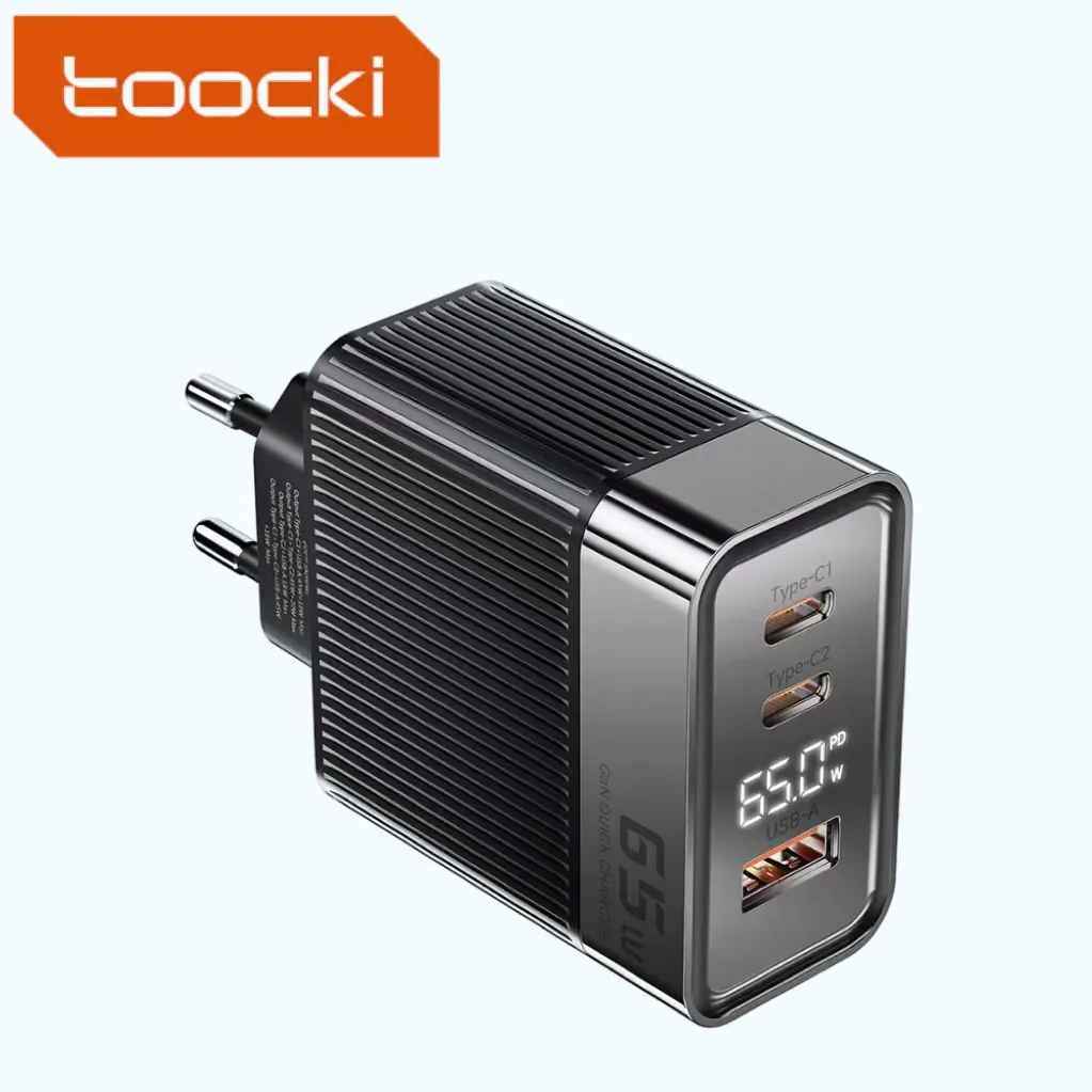 Toocki 65w charger universal travel adapter type c connector