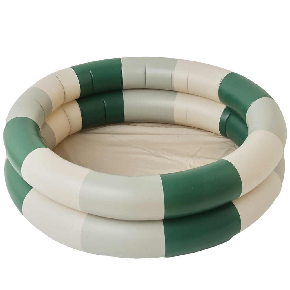 Piscina retro verde a rayas (empaque en caja de color)