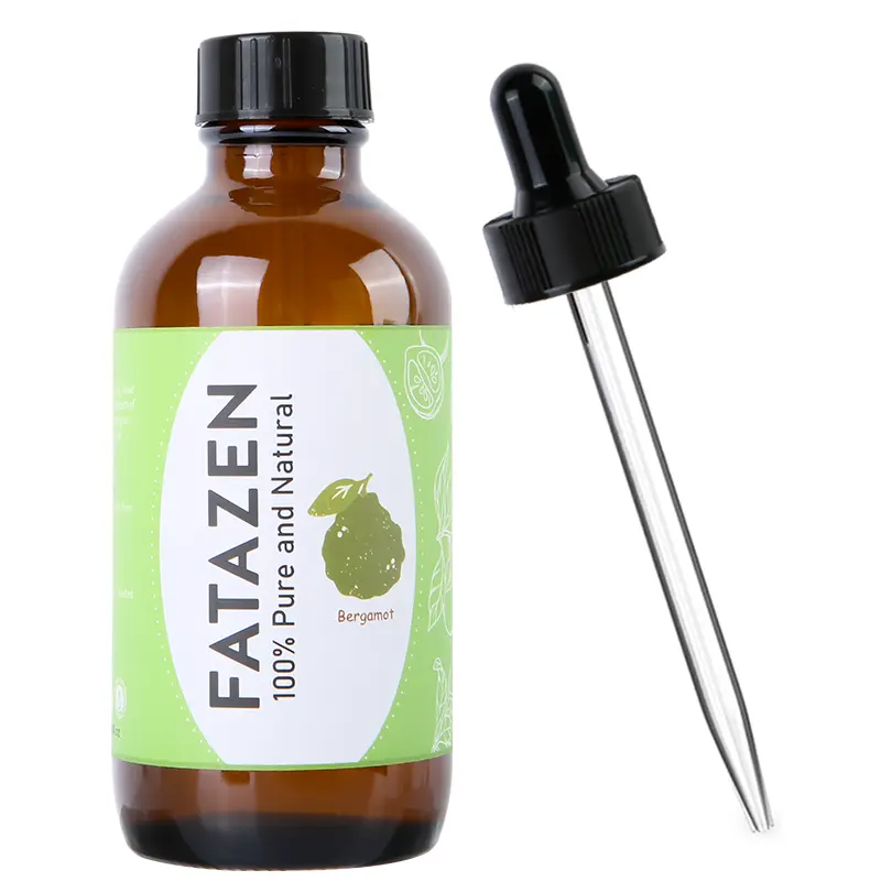 FATAZEN Privete Label 100% Extrait pur Huile d'arôme de bergamote biologique naturelle Parfum de qualité supérieure Huile de massage Huile essentielle OEM