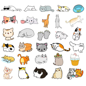 สติกเกอร์การ์ตูนไวนิลกันน้ำลายการ์ตูนแมวสัตว์ออกแบบได้ตามต้องการ50แผ่นลวดลายไม่ซ้ำซาก - Product Image 4