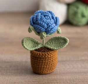 El yapımı örgü gül lale papatya tığ Pot bitki sevgililer günü anneler günü hediyeleri için - Product Image 6
