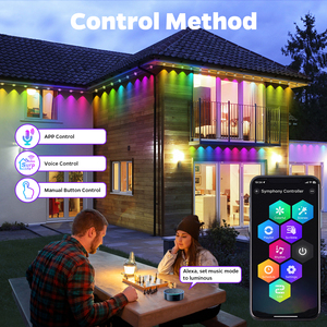 36V dize noktası akıllı saçak aydınlatma tatil 100ft RGBIC LED kalıcı saçak ışık su geçirmez Led şerit - Product Image 3