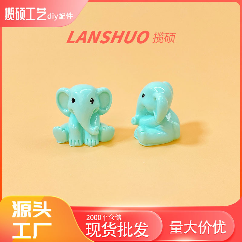 Lake Blue Elephant Ornament B-560-02