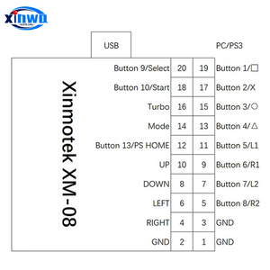 Xinmotek XM08 один игрок с нулевой задержкой USB кодировщик DIY Аркадный Игровой Автомат монетоприемник для PS/3 шт. Raspberry Pi Android Mame - Product Image 5
