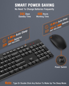 Silent Full Size Wireless <strong>Keyboard</strong> and <strong>Mouse</strong> Combo USB 2.4GHz for Laptop and Office <strong>Use</strong> Cordless <strong>Keyboard</strong> <strong>Mouse</strong> Set - Product Image 4