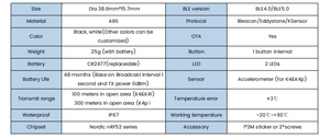 Bluetooth programmabile 3 assi sensore di movimento beacon sensore di temperatura ibeacon - Product Image 6