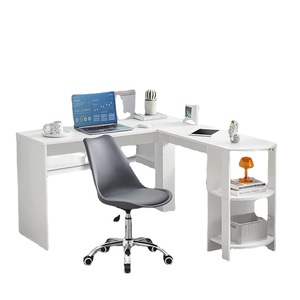 Escritorio de ordenador en forma de L de madera Simple convertible para estudio y uso en la oficina Mesa de escritura de estudio de PC con estantes de almacenamiento - Product Image 5