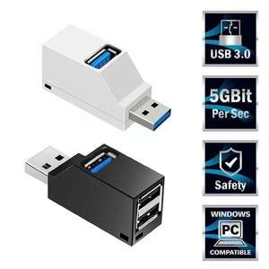 USB集线器2.0适配器旋转高速u盘读取器分离器3端口USB 2.0适用于电脑笔记本电脑迷你配件 - Product Image 2