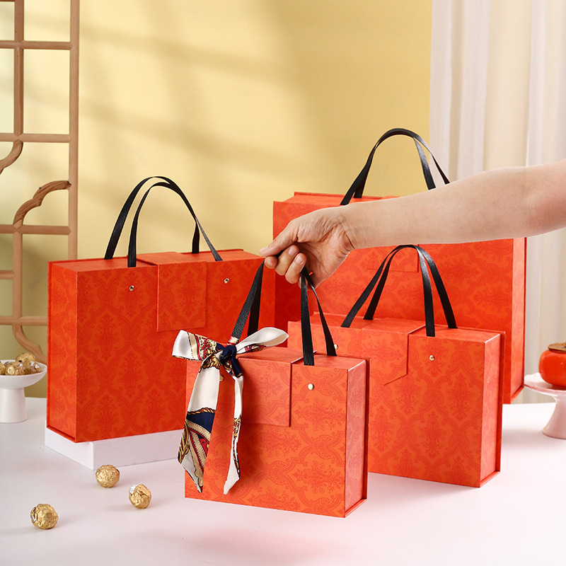 Fortune flower orange handbag