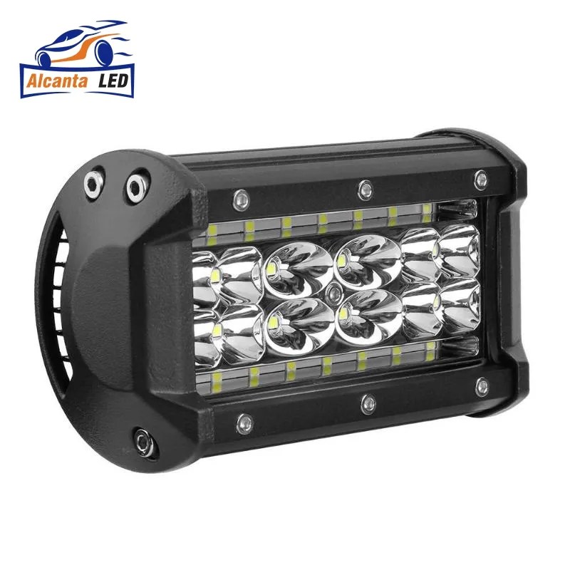 AlcantaLED-Barra de luz LED de trabajo para coche, 5 pulgadas, 84W, 4x4, luces antiniebla DE CONDUCCIÓN todoterreno, foco de haz de inundación para camión
