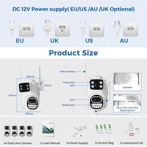 Videovigilancia 4 K 2024 8K sistema de seguridad Cctv 8Mp Cámara doméstica Rtsp con cable 360 Kit inalámbrico con cable de entrada de alarma de 2 vías - Product Image 6