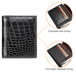 Oferta por tiempo limitado, billetera de cuero portemonnee para hombres, billetera personalizada, billeteras con textura de cuero de cocodrilo - Product Image 3