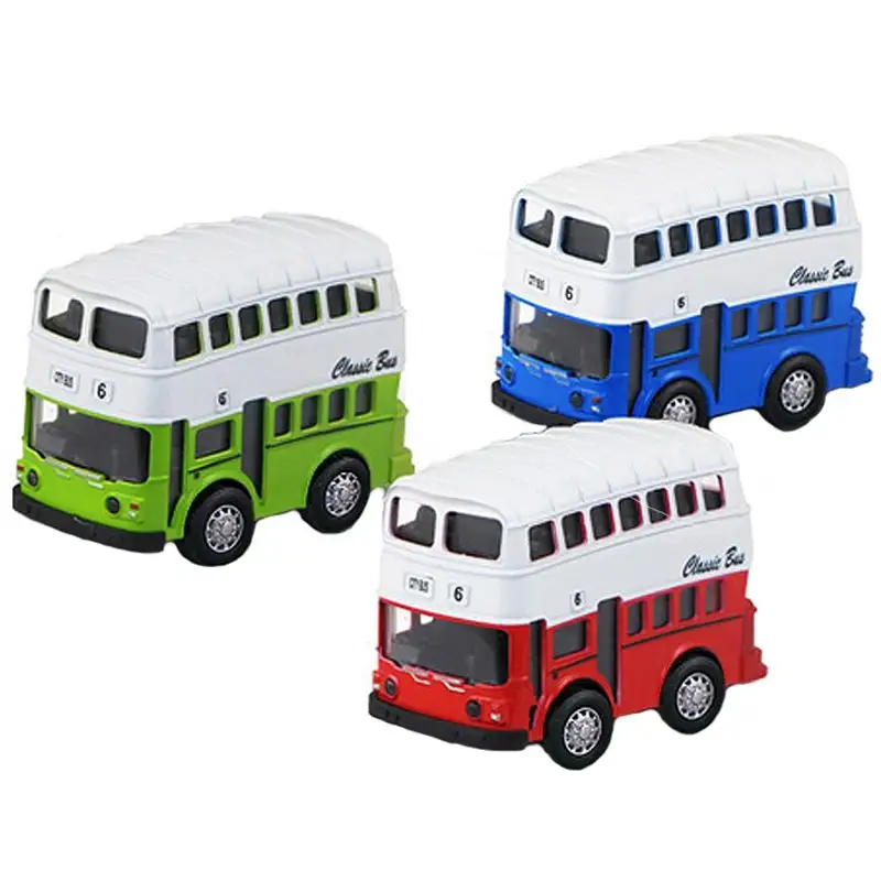 Double Decker Bus Pull Back Play Toy Vehicles, Model Car Kits, Old Car Models Classic Diecast Model Cars Moving Vehicle Toys