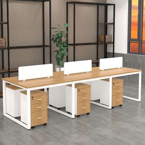 Mesa de ordenador de escritorio de oficina de estación de trabajo de empleado resistente de alta calidad con Pedestal móvil bloqueable - Product Image 3