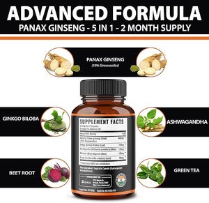 Korean Red Ginseng & Ginkgo Biloba Kräuter ergänzung Gedächtnis unterstützung für Gehirn funktion und geistige Wachsamkeit - Product Image 3