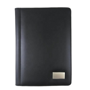 Cuaderno de cuero de presentación de impresión comercial de alta calidad carpeta de archivos de documentos con logotipo en relieve personalizado Bloc de notas de cartera A4 - Product Image 1