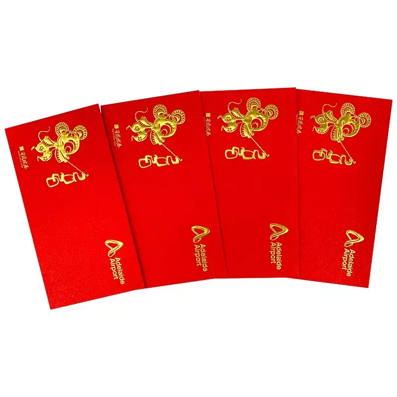 Geluksgeld Envelop Hot Stempel Rood Pakje Papieren Envelop Verpakking Geld Cadeau Enveloppen