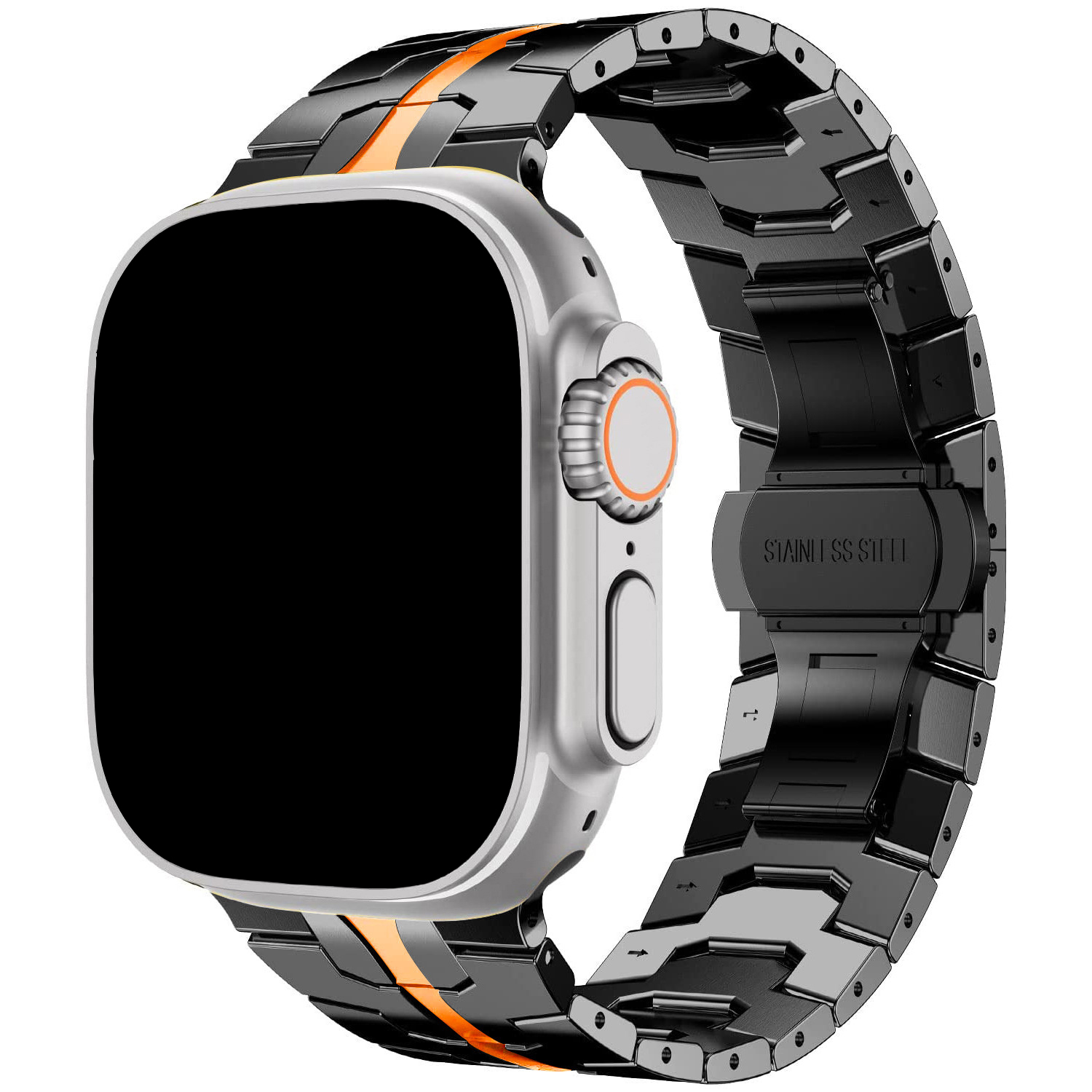 Black and orange (stainless steel/butterfly clasp)