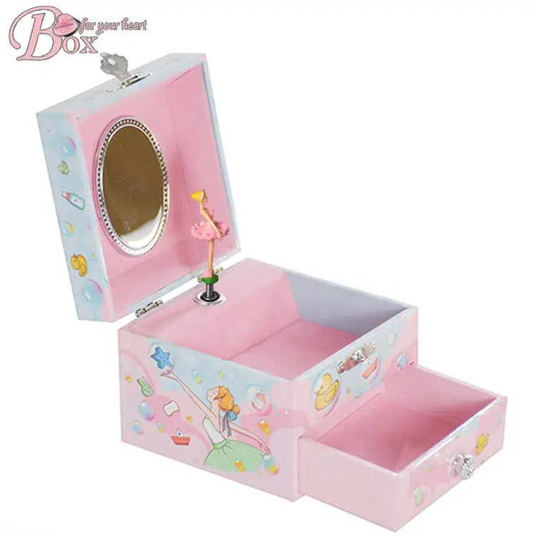 2023 Design Jóias wind up comprar caixas musicais mão artesanato Dança Boneca bailarina papel personalizado melodia música caixa mecanismo