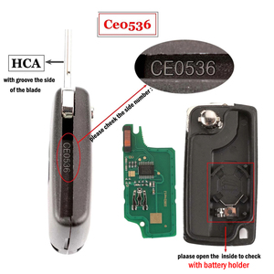 Peuot için uzaktan anahtar Fob 207 307 308 408 CE0536 katlanır anahtar Fob 2 düğmeler 433MHz PCF7961 çip HU83 bıçak araç anahtarı - Product Image 3