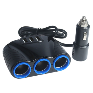 批发汽车点烟器分路器插座USB 3插头多适配器充电器分路器3.1A 12v手机车载充电器 - Product Image 5