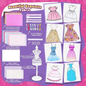 ファッションウェディングドレスデザインキットDIY服デザインキッズガールズ大人のためのアート & クラフトキット - Product Image 3