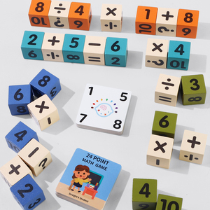 Children's Arithmetic <strong>Addition</strong> and Subtraction Teaching Tool Toys Early Wooden 24 Number Cube Digital Mathematics Game - Product Image 1