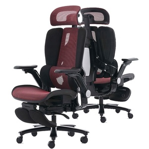 Hiện đại sang trọng vải màu đen da đỏ giá tốt nhất Ergonomic điều hành xoay PC ghế văn phòng với footstep Flip-up gấp cánh tay - Product Image 1