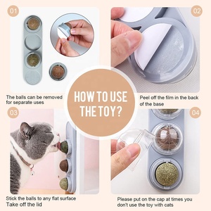 Bolas de hierba gatera naturales comestibles 4 en 1, juguetes de pared giratorios, seguros y saludables para gatos, venta al por mayor - Product Image 3